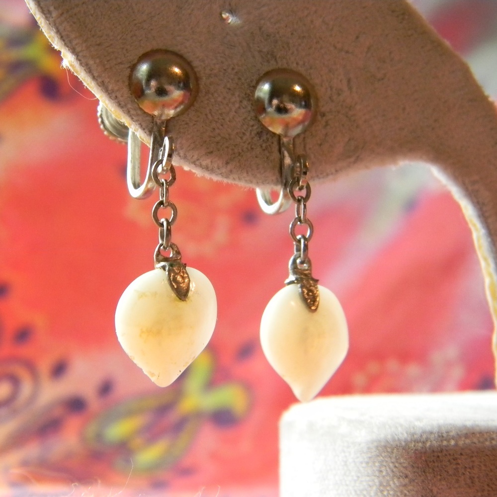 Sliver Dangle Earring's With White Stones